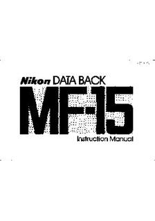 Nikon MF 15 manual. Camera Instructions.